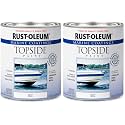 Rust-Oleum 207000 Marine Coatings Topside Paint, Quart, Semi-Gloss White 32 Fl Oz (Pack of 2)