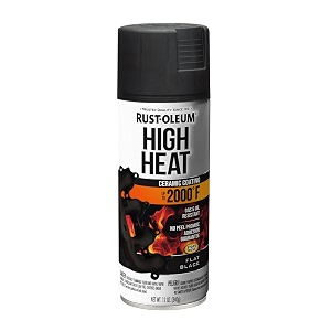 rust-oleum 248903 automotive high heat coating spray paint resistance up to 2000f 1093 c flat black 340 gramscan
