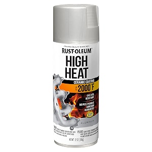 rust-oleum 248904 automotive high heat coating spray paint resistance up to 2000f 1093 c flat aluminum 340 gramscan