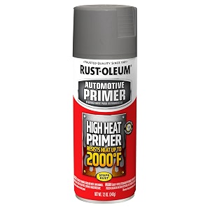 rust-oleum 249340 automotive high heat primer coating spray paint resistance up to 2000f 1093 c gray 340 gramscan