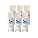 Rust-Oleum 334073-6PK Painter's Touch 2X Ultra Cover Spray Paint, 12 oz, Satin Ivory Silk, 6 Pack