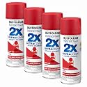 Rust-Oleum 334094 Painter's Touch 2X Ultra Cover Spray Paint, 12 oz, Satin Apple Red (Pack of 4)