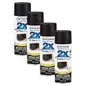 Rust-Oleum 334097 Painter's Touch 2X Ultra Cover Spray Paint, 12 oz, Semi-Gloss Black (Pack of 4)