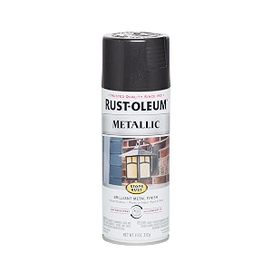 rust-oleum 7250830 stops rust outdoor metallic finish spray paint black night 312 grams