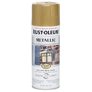 rust-oleum 7270830 stops rust outdoor metallic finish spray paint gold rush 312 grams