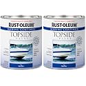 Rust-Oleum, Navy Blue, 207002 Marine Topside Paint, 1-Quart, 32 Fl Oz (Pack of 2), 11