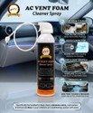 RUSTAR AC Vent Foam Cleaner Spray for Car & Home AC with Extension Tube |Deep Coil Cleaning| Odor Eliminator & Dust Remover| Vehicle Interior Cleaner