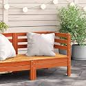 Rustic Corner Garden Sofa in Warm Wax Brown Solid Pine Wood Medium Modular Design for Outdoor Seating with Water-Drainage and Durable Construction