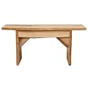 Rustic Red Door Co. Live Edge Wood Bench for Dining Table, Entryway, Bedroom, Living Room Accent, Solid Wooden Slab, Rustic Furniture, 5' Long, Hickory Wood with Clear Coat