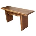 Rustic Red Door Co. Live Edge Wood Bench for Dining Table, Entryway, Bedroom, Living Room Accent, Solid Wooden Slab, Rustic Furniture, 3' Long, Walnut Wood with Clear Coat