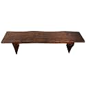 Rustic Red Door Co. Live Edge Wood Bench for Dining Table, Entryway, Bedroom, Living Room Accent, Solid Wooden Slab, Rustic Furniture, 4' Long, Rustic Cherry Wood with Asbury Stain