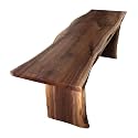 Rustic Red Door Co. Live Edge Wood Bench for Dining Table, Entryway, Bedroom, Living Room Accent, Solid Wooden Slab, Rustic Furniture, 4' Long, Walnut Wood with Clear Coat