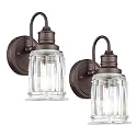 Rustic Wall Sconces Set of Two, HWH Farmhouse Vanity Wall Sconces for Bathroom, 1-Light Wall Sconce Light Fixtures Indoor Wall Lamps for Bedroom, Oil Rubbed Bronze Finish, 5HZG106B-2 ORB