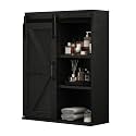 RUSTOWN Farmhouse Bathroom Wall Cabinet with Sliding Barn Door