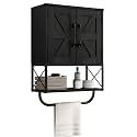 RUSTOWN Farmhouse Medicine Cabinet with 2 Barn Door, Bathroom Wall Cabinet