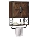 RUSTOWN Farmhouse Medicine Cabinet with 2 Barn Door, Bathroom Wall Cabinet