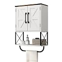 RUSTOWN Farmhouse Medicine Cabinet with 2 Barn Door, Bathroom Wall Cabinet