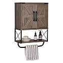 RUSTOWN Farmhouse Medicine Cabinet with 2 Barn Door, Bathroom Wall Cabinet