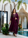 RUTABO Embroidered Anarkali Kurta Bottom Dupatta