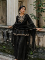 RUTABO Embroidered Kurta Palazzo Dupatta Set