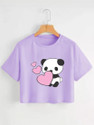 RUTENDO Casual Graphic Print Women Purple Top