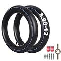 RUTU 3.00-12" Dirt Bike Inner Tube with TR4 Valve Stem, 80/200-12 Motorcycle Tire Replacement Inner Tubes Compatible with Honda CRF50/XR70 Yamaha TTR 90/100 Suzuki DRZ 100 TAOTAO Bikes