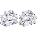 RUVANTI 100% Cotton Percale Sheets Queen Size, Sweet Pea (Pack of 2)
