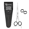 Ruvanti Professional Hair Cutting Scissors - Sharp Blades Hair Shears/Barber Scissors/Mustache Scissors - J2 Stainless Steel Hair Scissors - 6.5"- Haircut/Hairdresser Scissors for Kids, Men and Women.