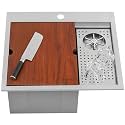 Ruvati 22-in Glass Rinser Workstation Topmount Bar Sink - RVH8262ST