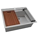 Ruvati 23x20-in 16-Gauge Camper Drop in Workstation Sink - RVH8203