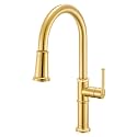 Ruvati Idris Brushed Gold Pull-Down Kitchen Faucet with Sprayer - RVF1239SG