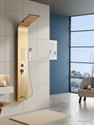 RUVEL Shower Panel - Wavera With 5 Water Function Hand Shower, Massage Jet, Tub Spout, Waterfall Outlet, Rainfall Water Outlet (Stainless Steel)