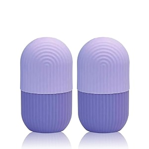 face ice roller for women amp men  reusable amp unbreakable face ice cube roller for eyes neck amp face massage  silicone ice roller for face massager glowing amp tighten skin pack of 2