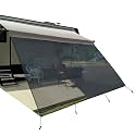 RV Awning Sun Shade Screen Camper Travel Trailer Sunshade 10'X15'3'', Black