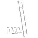 White Bunk Bed Ladder 50 inch with 4 Hooks, One Piece Steel Structure