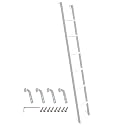 White Bunk Bed Ladder 72 inch with 4 Hooks, One Piece Steel Structure