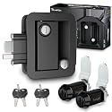 RV Door Lock Set, for RV Camper,Travel Trailer Entrance Front Door,1 Plastic Camper Door Lock + 2pcs Storage Locks, 1 1/8Inch Size, Black,All Keyed Alike