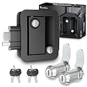 RV Door Lock Set, for RV Camper,Travel Trailer Entrance Front Door,1 Plastic Camper Door Lock + 2pcs Storage Locks, 1 1/8Inch Size, Crome,All Keyed Alike