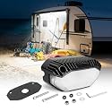 RV Exterior LED Porch Lights Aluminum, 5 Inch 12V/24V 4200LM IP68 Waterproof Aluminum LED Scene Cargo Lighting for RV Trailer Travel Camper 5th Wheels Motorhome UTV SUV Truck - Black