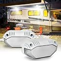 RV Exterior Lights Aluminum, 4200LM LED Porch Lights 5 Inch, IP68 Waterproof LED Scene Cargo Lighting for RV Outdoor Camper Trailers Truck Porches Towing 5th Wheels UTV - 2 Packs White