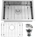 RV Kitchen Sink,7 inch Depth Undermount Kitchen Sink 23 inch,Single Bowl 16 Gauge Stainless Steel Kitchen Sinks for RV/Caravans/Campervans (Stainless Steel, 23 X 16 inch)