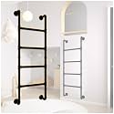 RV Ladder, Bunk Bed Ladders, Wall Mounted Metal Angled Ladder for Loft, Step Only Stairs for Window Fire Escape Tool Basement Well Egress Roof Stairways