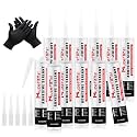 RV Roof Sealant 12Pack, Self-Leveling Lap Sealant for RV Roofs,White RV Caulking Sealant Lap Sealant for Camper Trailer Roof Window, Waterproof RV Silicone Sealant Roofing Repair Kit