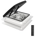 RV Roof Vent Fan 14x14, Quiet 12V(24V Max) with Remote Control &amp;Rain Sensor