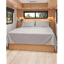 Short Queen Size 4 Piece Bed Sheet Set - RV Short Queen Sheets - Light Grey