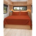 Short Queen Size 4 Piece Bed Sheet Set - RV Short Queen Sheets - Terracotta