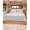 Short Queen Size 4 Piece Bed Sheet Set - RV Short Queen - Grey Stripes