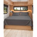 Short Queen Size 4 Piece Bed Sheet Set - RV Short Queen Sheets - Dark Grey