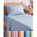 Twin Size 3 Piece Sheet Set - Breathable &amp; Cooling Sheets - Heathered Blue