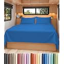 Short Queen Size 4 Piece Bed Sheet Set - RV Short Queen Sheets - Royal Blue